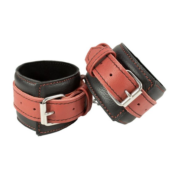 Genuine Cowhide Leather Handcuffs Adjustable Wrist Cuffs BDSM Toys for Couples - Picture 4 of 11